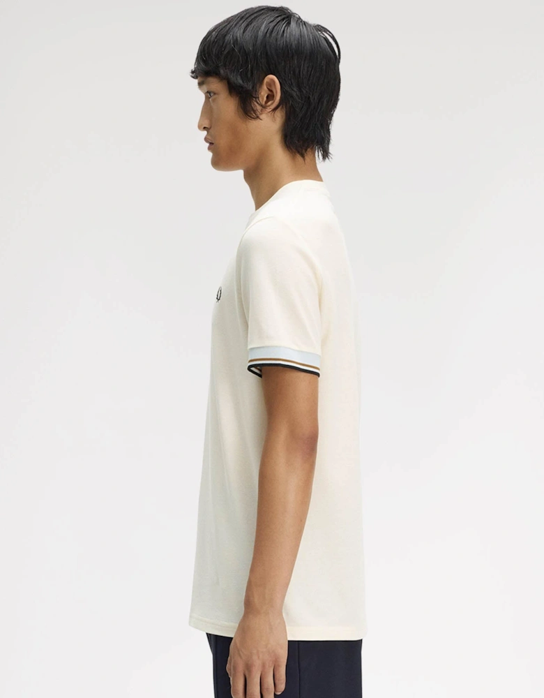 Fred Perry Mens Twin Tipped Cuff T-Shirt - Ecru 91B