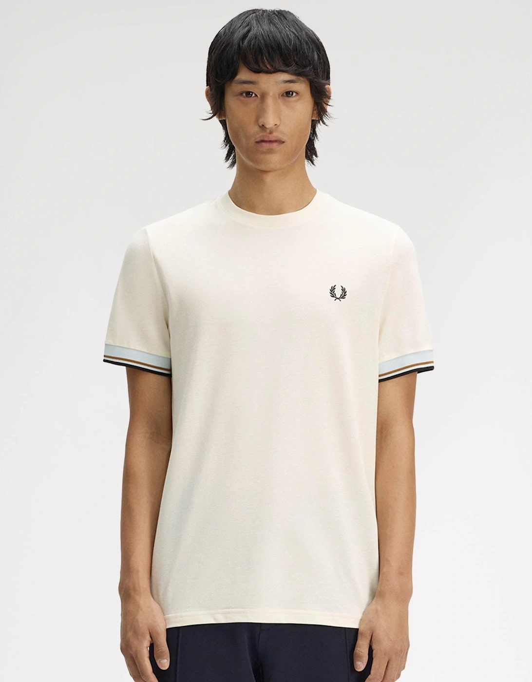 Fred Perry Mens Twin Tipped Cuff T-Shirt - Ecru 91B