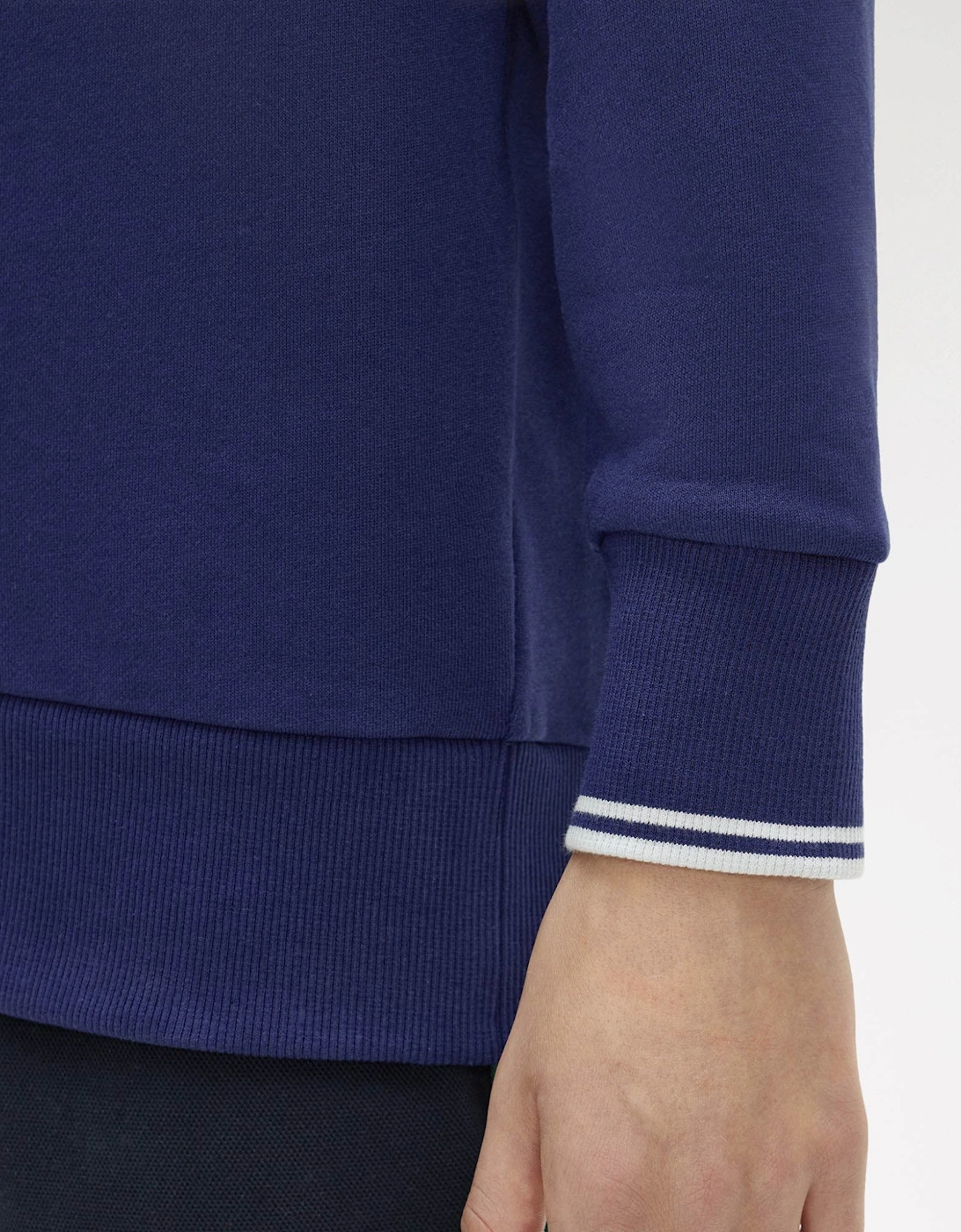 Fred Perry Mens Crew Neck Sweatshirt - French Navy/Dusky Blue/Dusky Blue 93B
