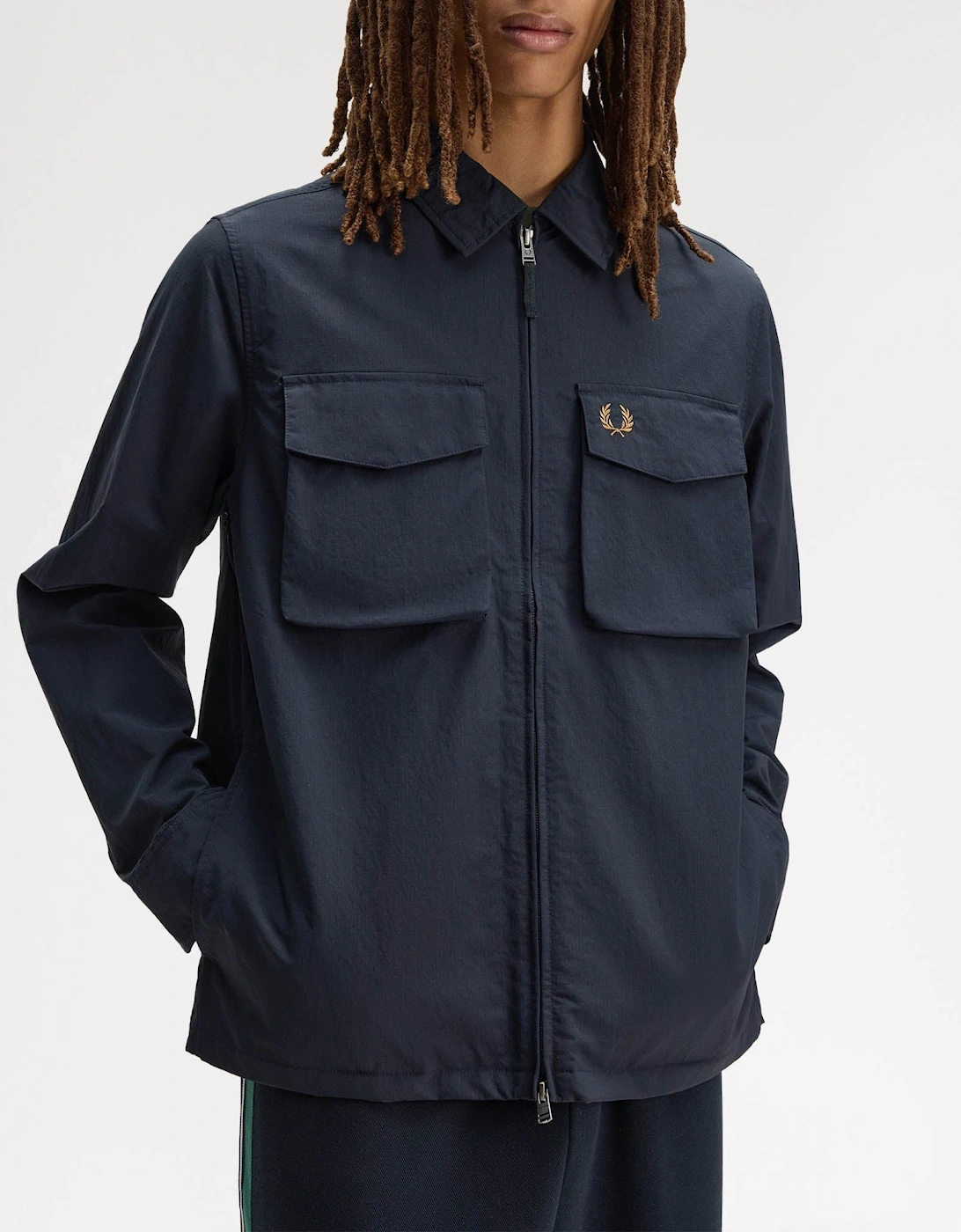 Fred Perry Mens Ripstop Pocket Overshirt - Navy 608