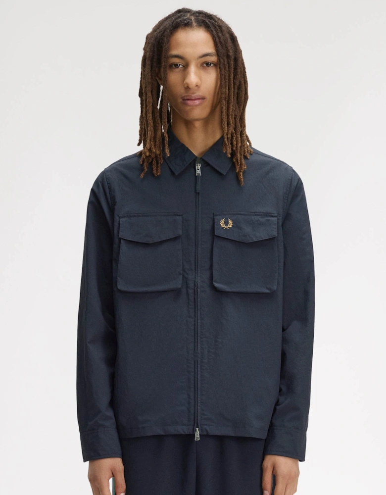 Fred Perry Mens Ripstop Pocket Overshirt - Navy 608