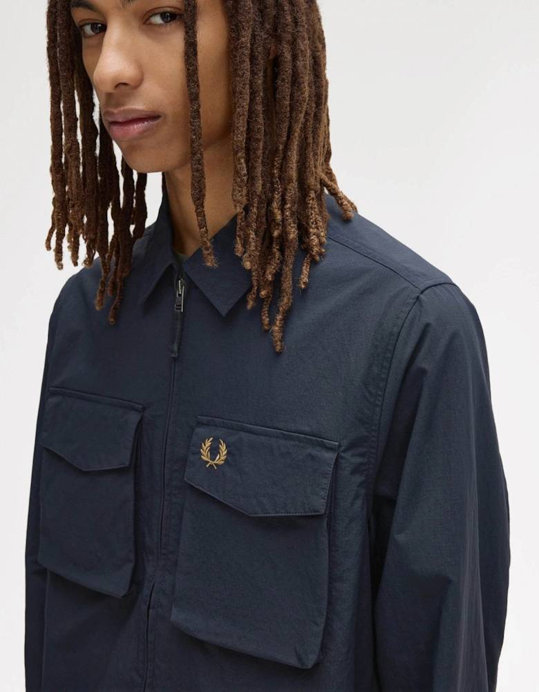 Fred Perry Mens Ripstop Pocket Overshirt - Navy 608
