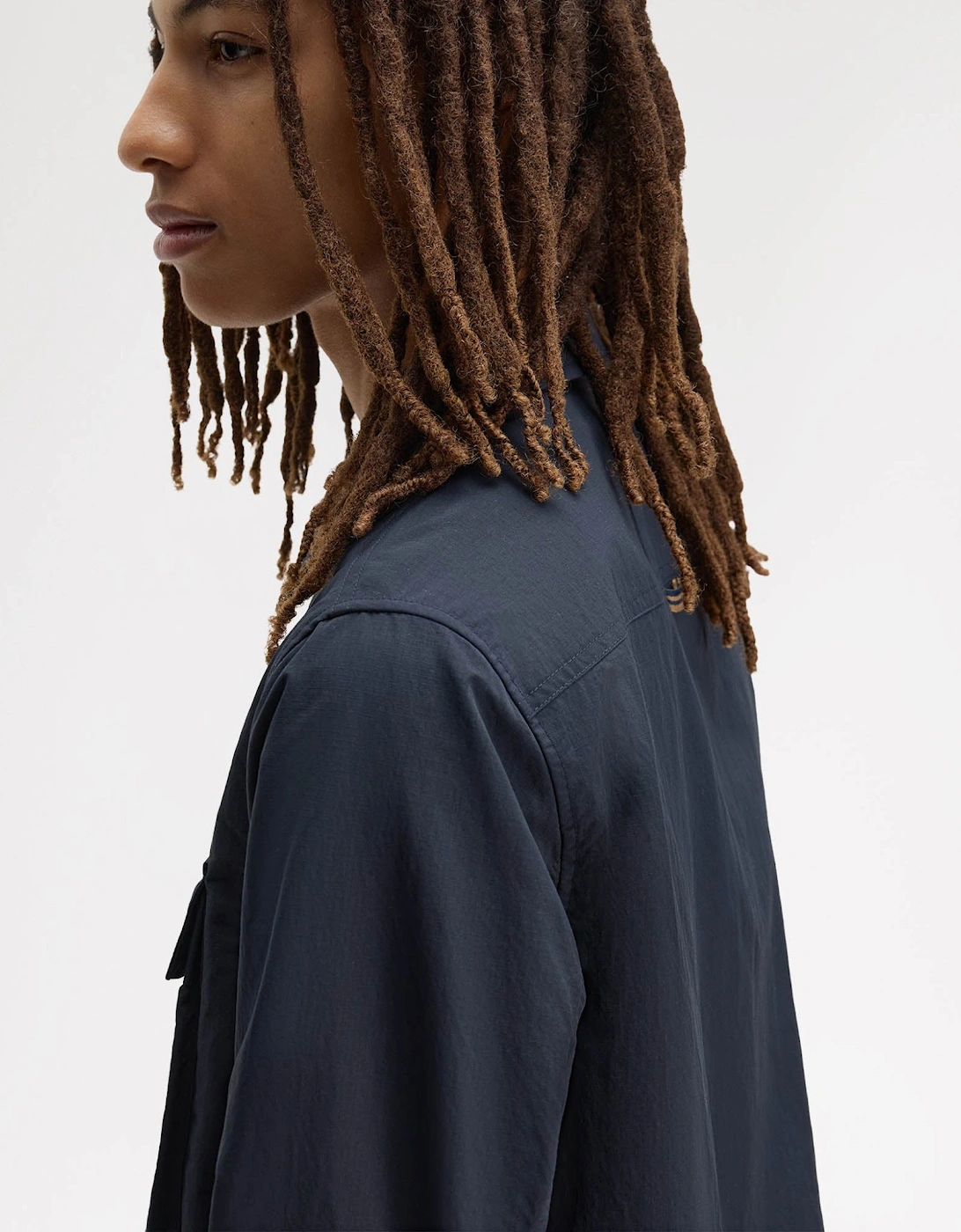 Fred Perry Mens Ripstop Pocket Overshirt - Navy 608
