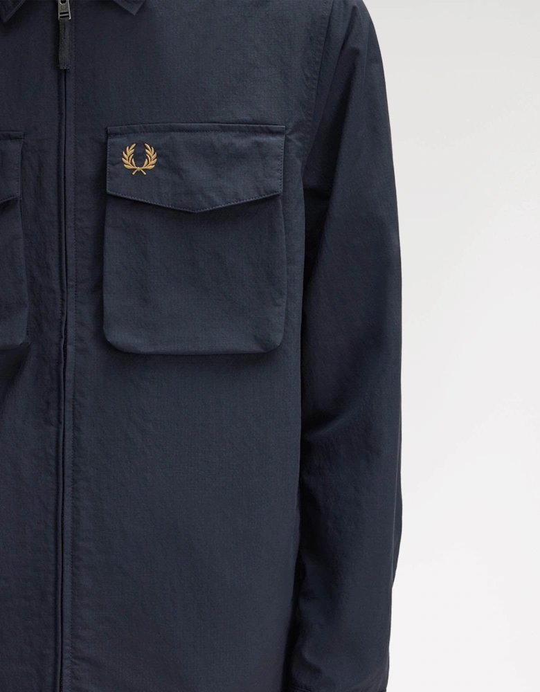 Fred Perry Mens Ripstop Pocket Overshirt - Navy 608