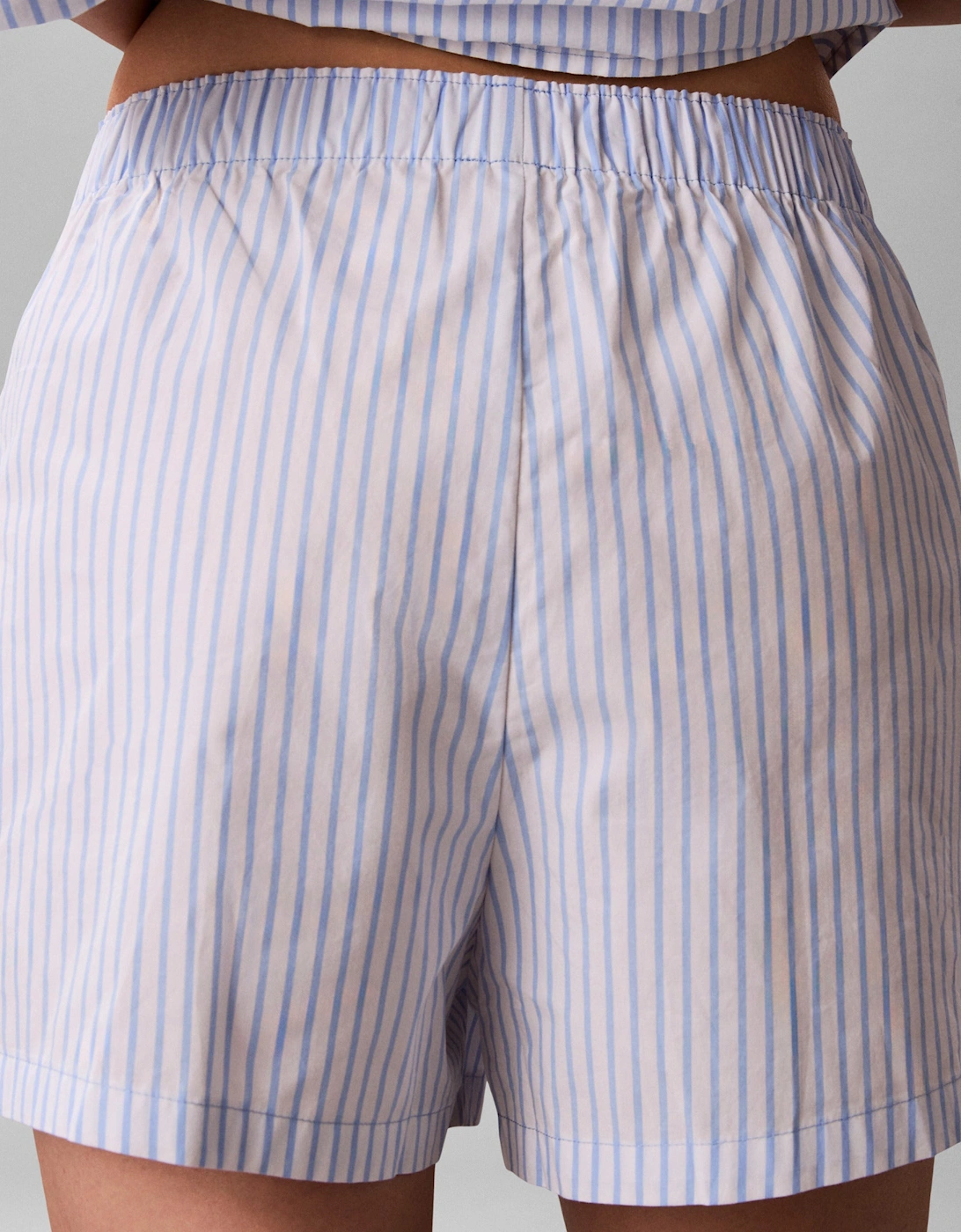 Calvin Klein COVERED WB POPLIN SHORT Womens Pyjama Bottoms Sera Stripe Blue Descent