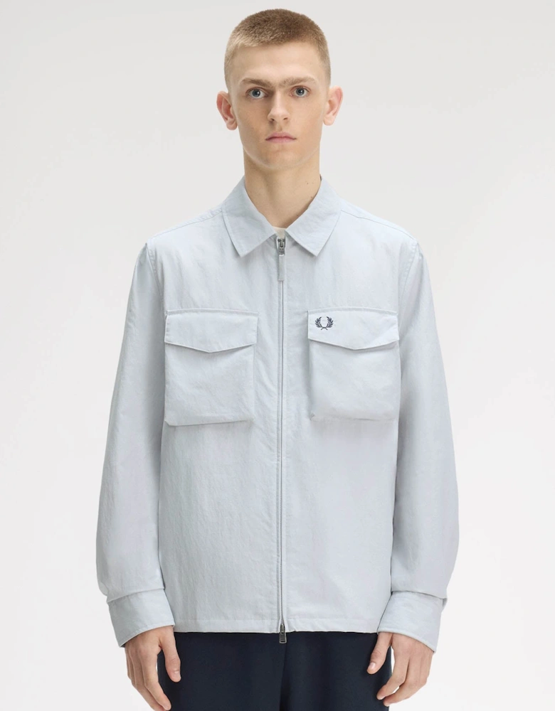 Fred Perry Mens Ripstop Pocket Overshirt - Dusky Blue 28A