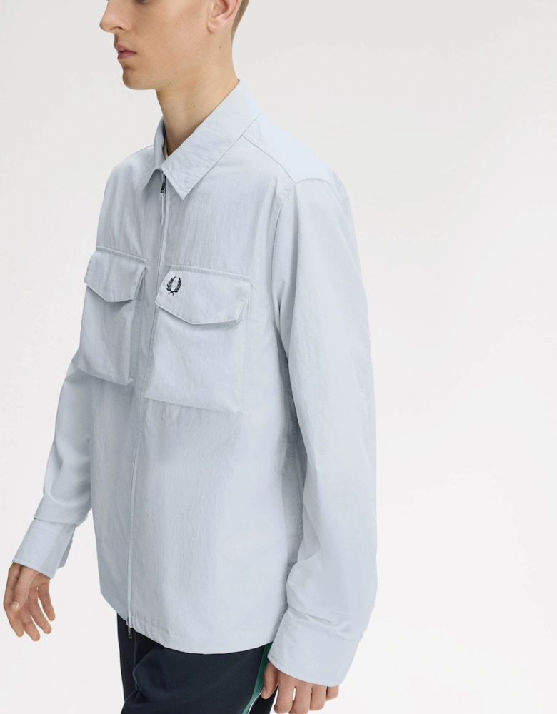 Fred Perry Mens Ripstop Pocket Overshirt - Dusky Blue 28A