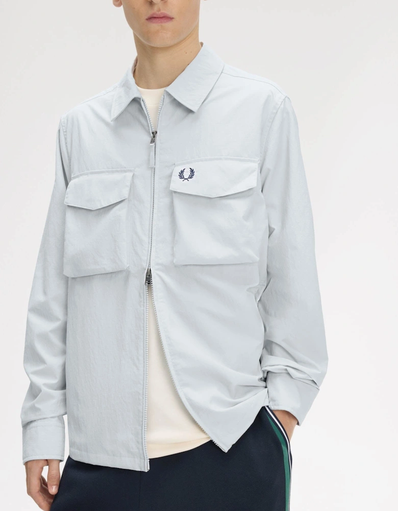 Fred Perry Mens Ripstop Pocket Overshirt - Dusky Blue 28A