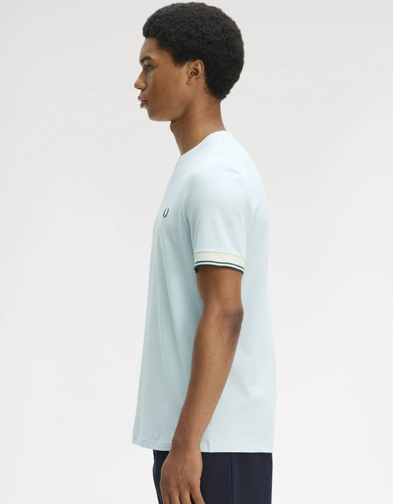 Fred Perry Mens Twin Tipped Cuff T-Shirt - Light Ice R30