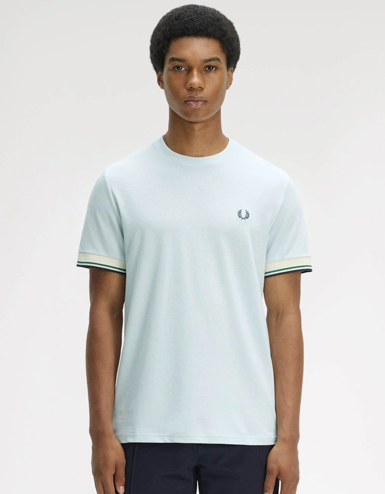 Fred Perry Mens Twin Tipped Cuff T-Shirt - Light Ice R30