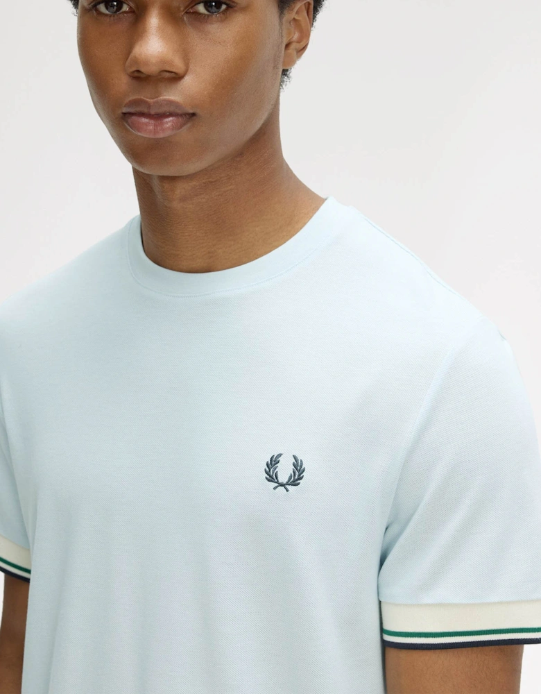 Fred Perry Mens Twin Tipped Cuff T-Shirt - Light Ice R30