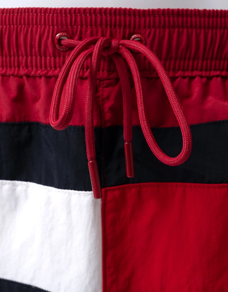 Tommy Hilfiger Flag Band Mens Drawstring Swimming Shorts - Raspberry Juice