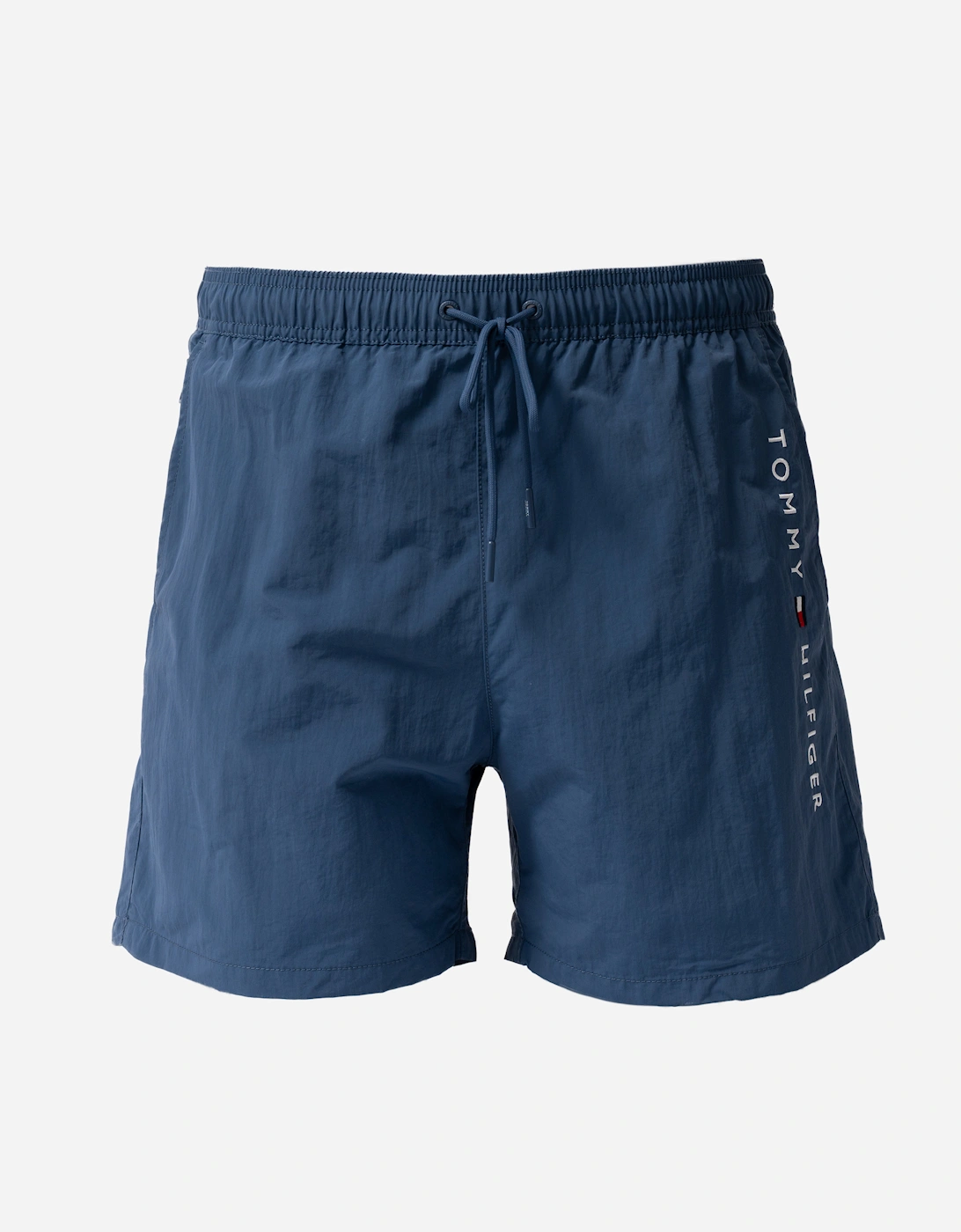 Tommy Hilfiger Logo Zip Pocket Mens Drawstring Swimming Shorts - Aegean Sea, 5 of 4