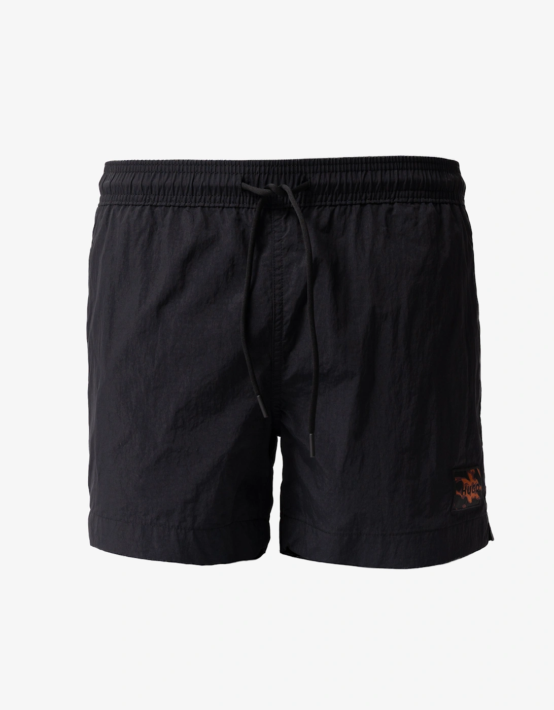 HUGO Dominica Mens Quick-Drying Swim Shorts In Recycled Material With Logo - Black 004, 5 of 4