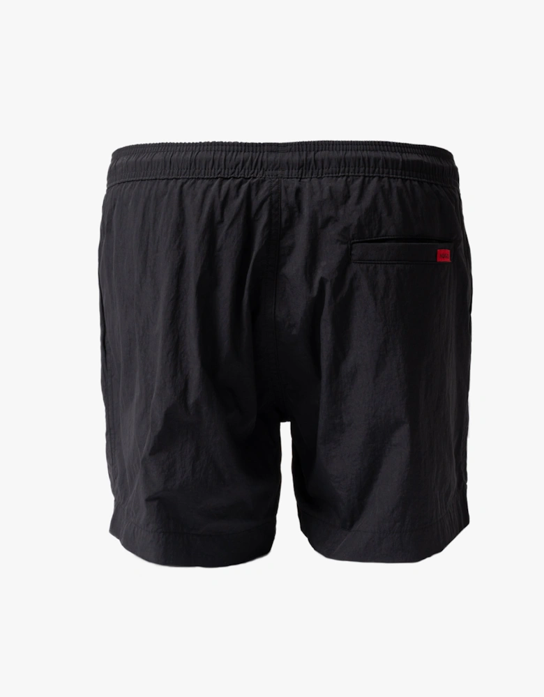 HUGO Dominica Mens Quick-Drying Swim Shorts In Recycled Material With Logo - Black 004