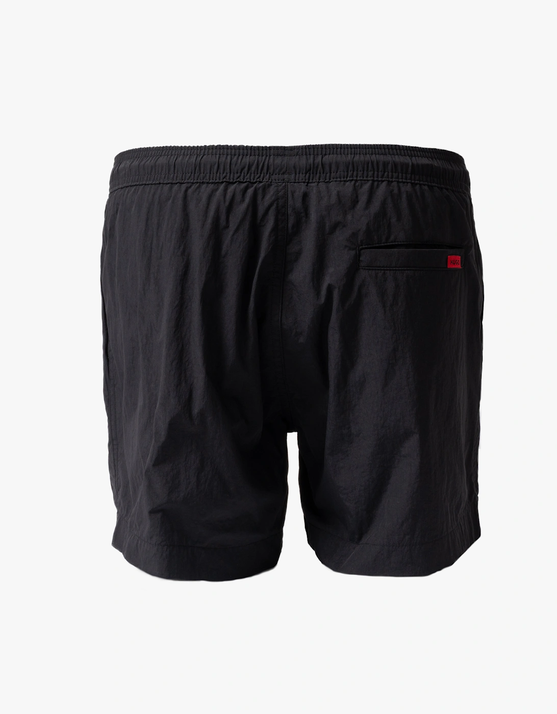 HUGO Dominica Mens Quick-Drying Swim Shorts In Recycled Material With Logo - Black 004