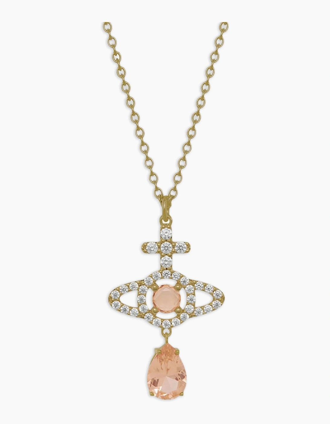 Olympia Cz Drop Pendant Gold