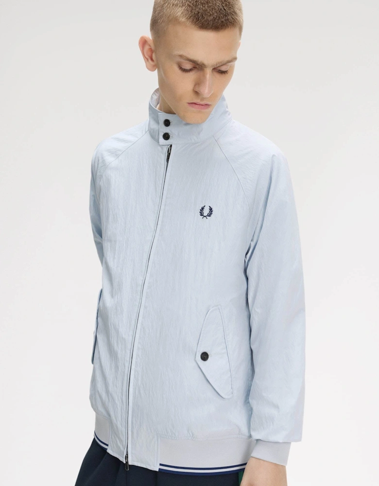 Fred Perry Mens Crinkle Harrington Jacket - Dusky Blue 28A