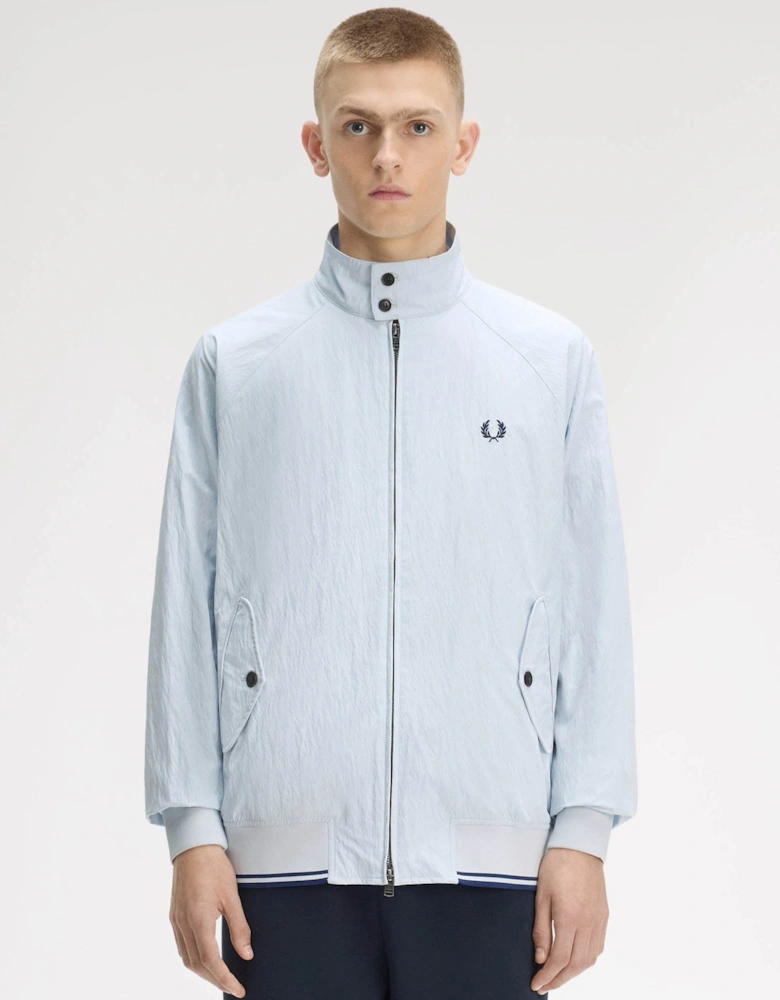 Fred Perry Mens Crinkle Harrington Jacket - Dusky Blue 28A