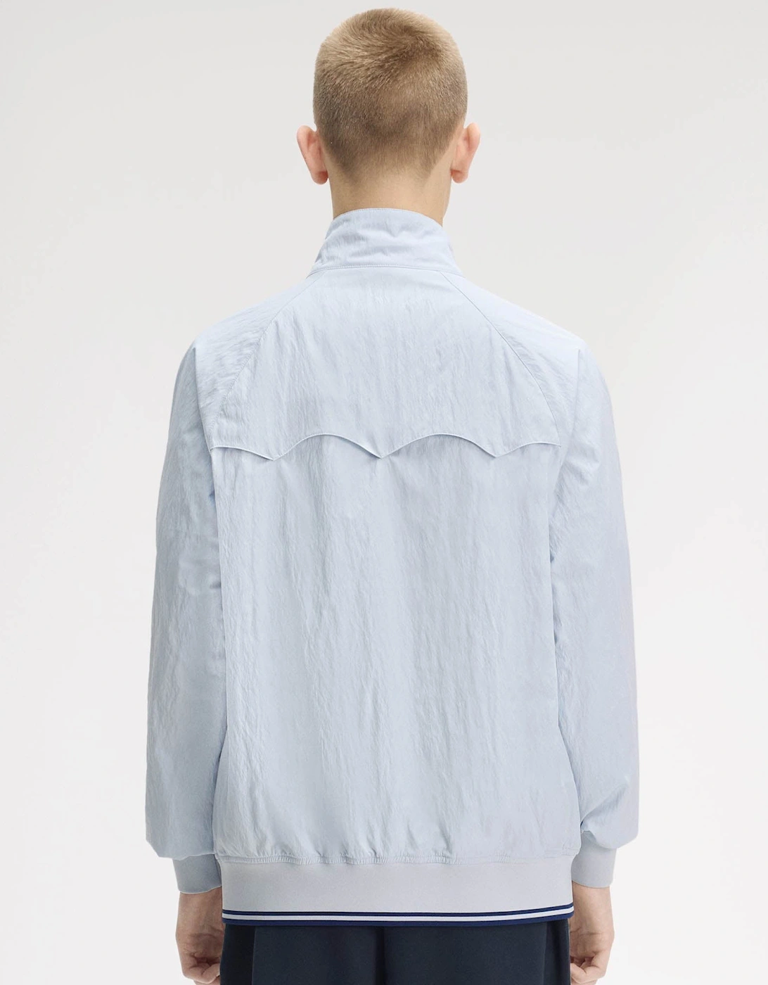 Fred Perry Mens Crinkle Harrington Jacket - Dusky Blue 28A