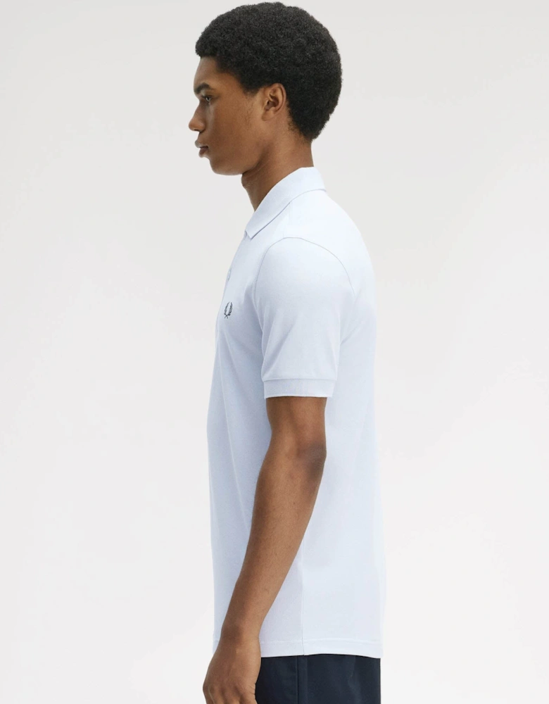 Fred Perry Mens Plain Signature Polo Shirt - Dusty Blue/Laurel Wreath Green 08C