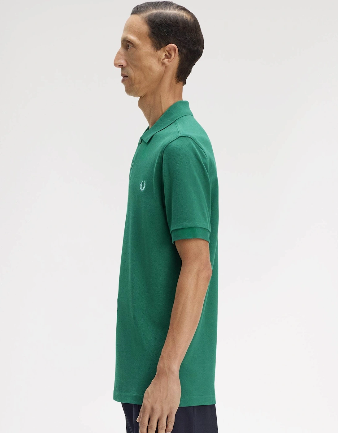 Fred Perry Mens Plain Signature Polo Shirt - Sport Green/Light Ice 09C