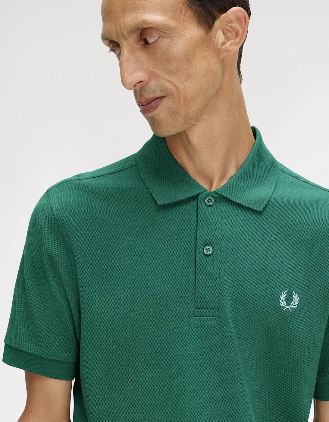 Fred Perry Mens Plain Signature Polo Shirt - Sport Green/Light Ice 09C