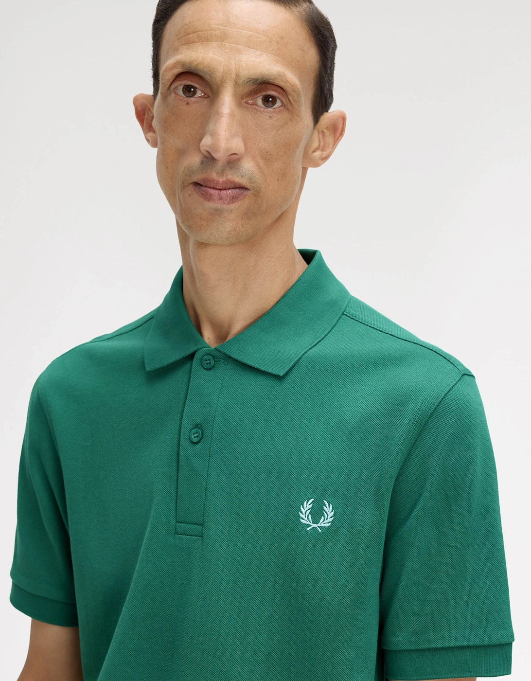 Fred Perry Mens Plain Signature Polo Shirt - Sport Green/Light Ice 09C
