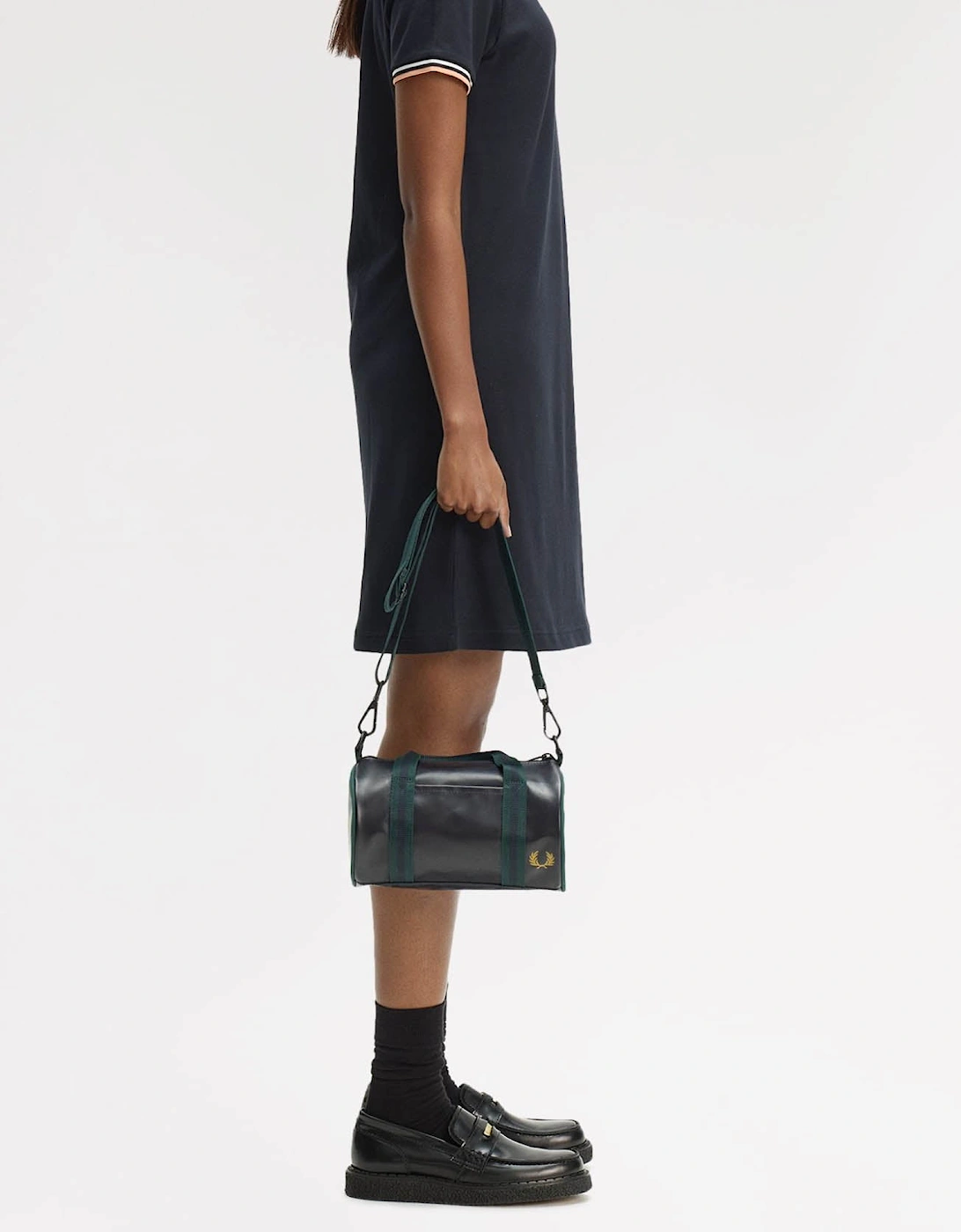 Fred Perry Classic Mini Barrel Bag - Navy/Grassroots 83A