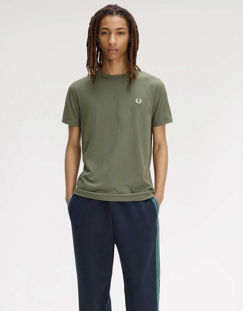 Fred Perry Mens Ringer T-Shirt - Laurel Wreath Green W19