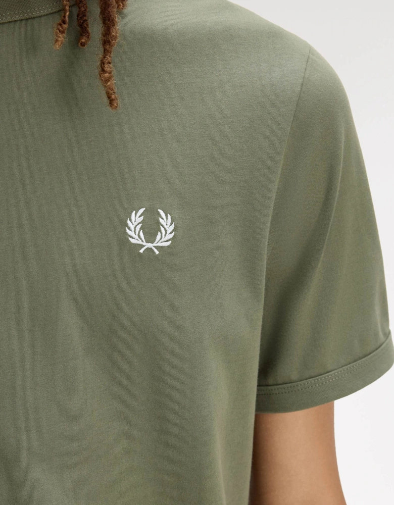 Fred Perry Mens Ringer T-Shirt - Laurel Wreath Green W19