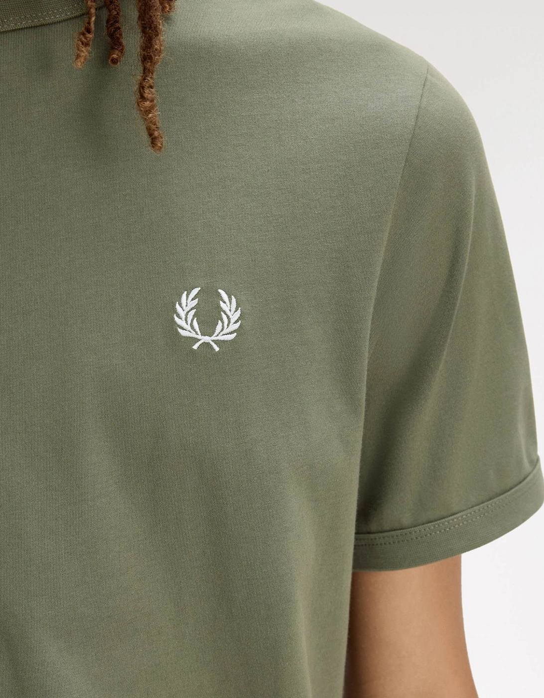 Fred Perry Mens Ringer T-Shirt - Laurel Wreath Green W19