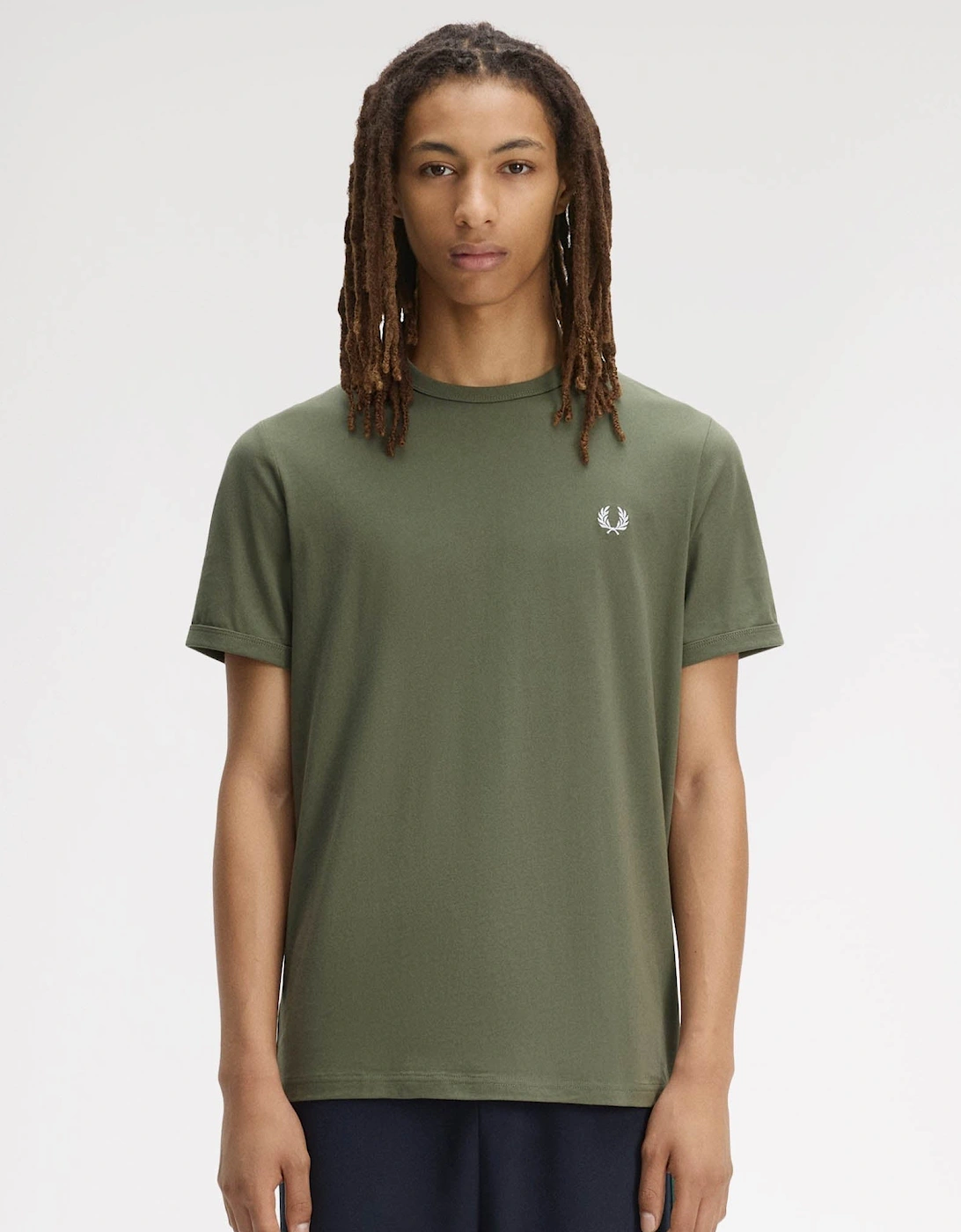 Fred Perry Mens Ringer T-Shirt - Laurel Wreath Green W19, 6 of 5