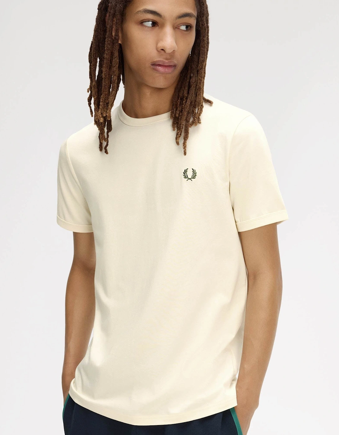 Fred Perry Mens Ringer T-Shirt - Ecru 91B