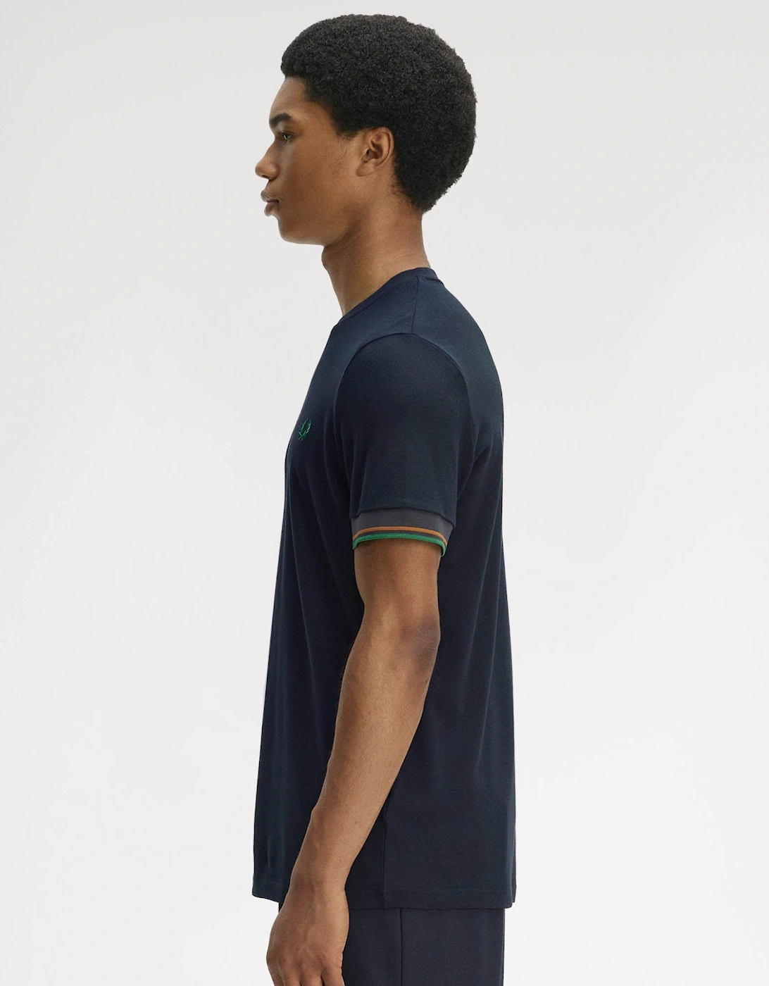 Fred Perry Mens Twin Tipped Cuff T-Shirt - Navy 608