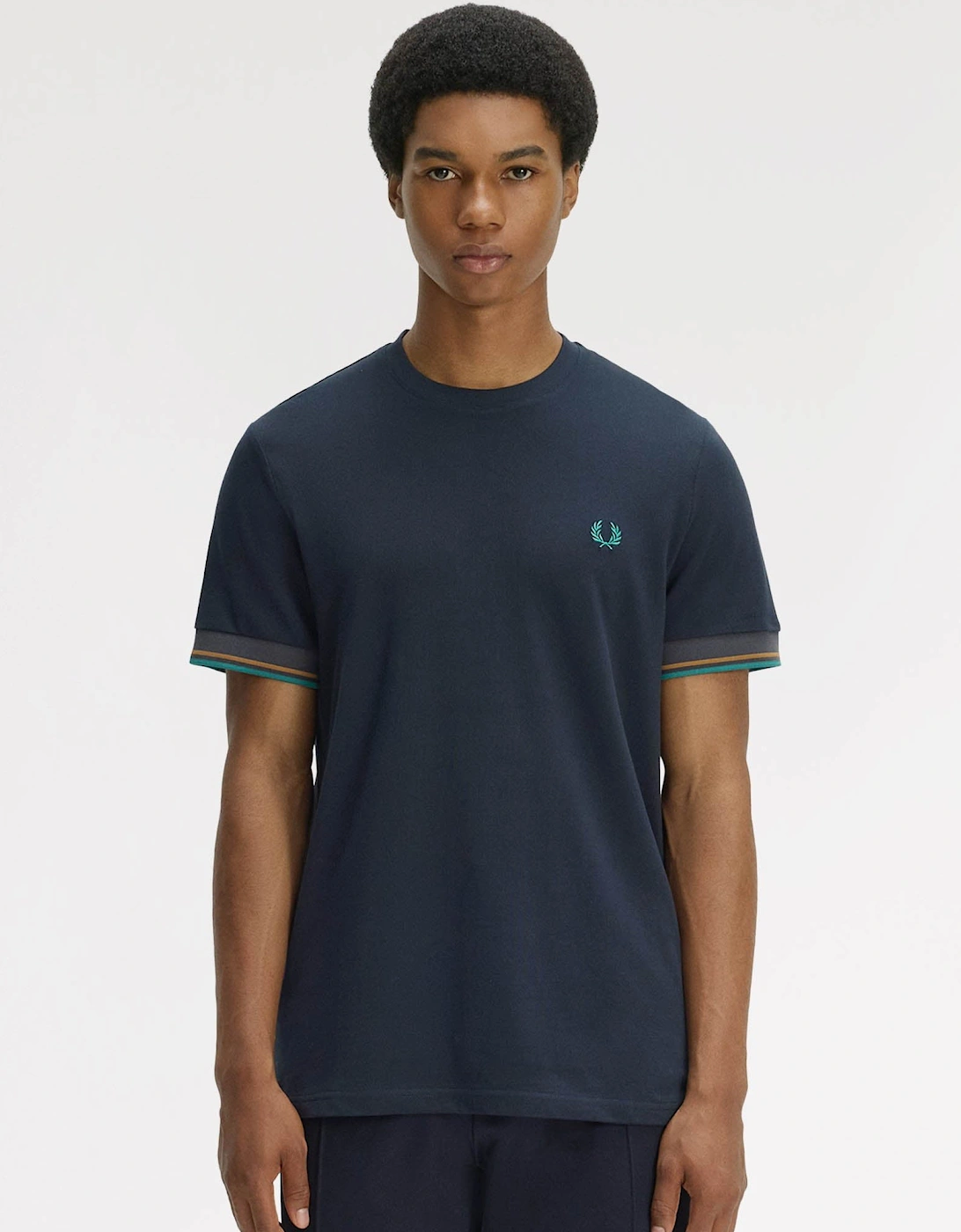 Fred Perry Mens Twin Tipped Cuff T-Shirt - Navy 608