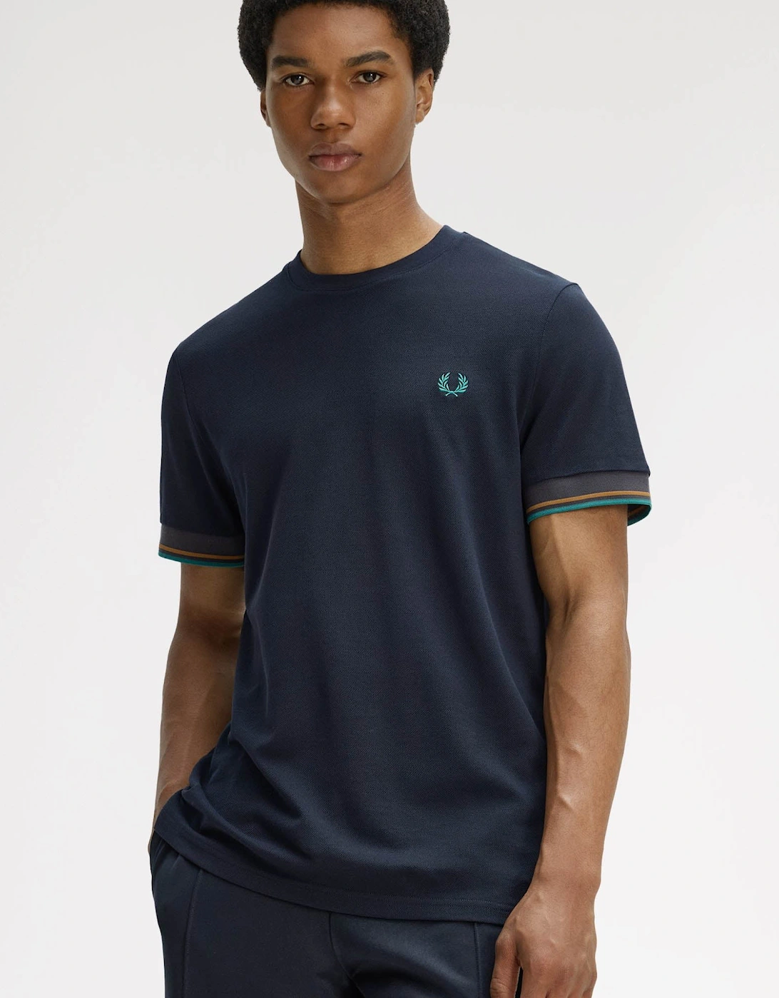 Fred Perry Mens Twin Tipped Cuff T-Shirt - Navy 608