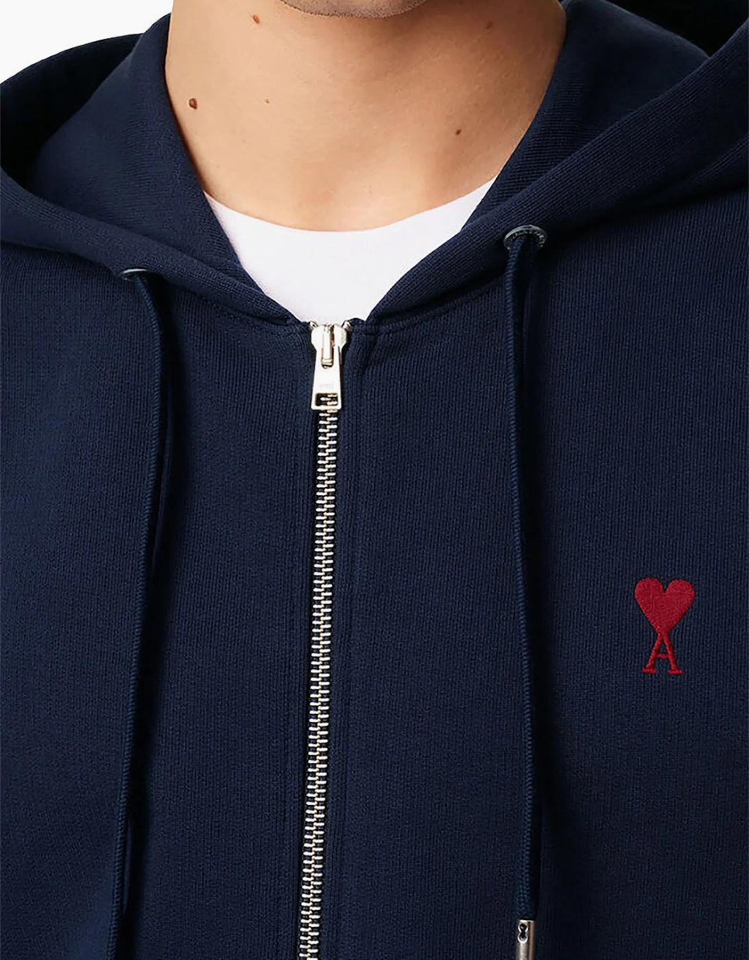Men's Navy Ami Paris de Coeur Zipped Hoodie
