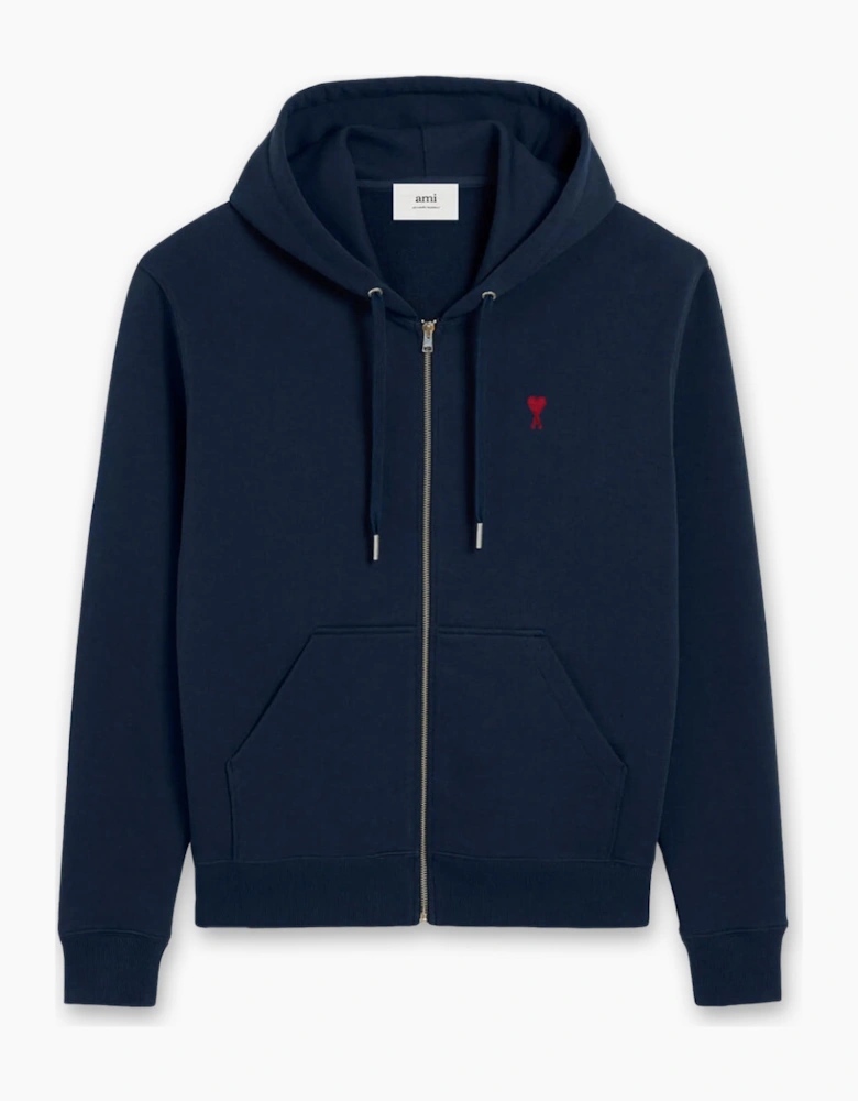 Men's Navy Ami Paris de Coeur Zipped Hoodie