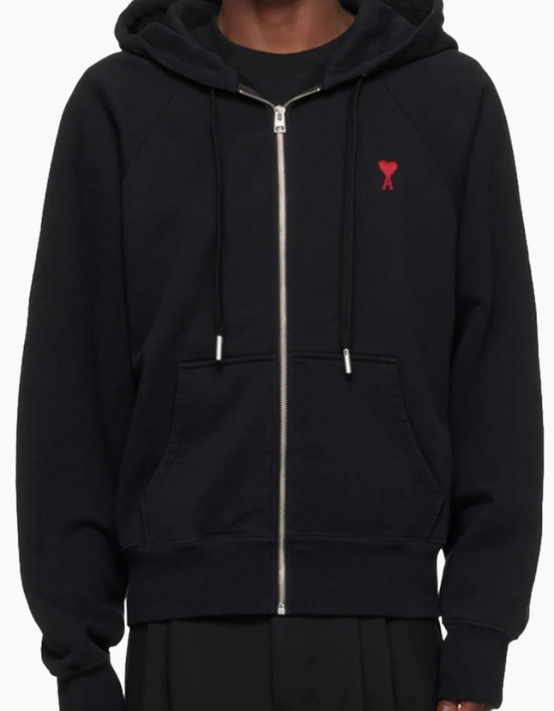 Men's Black Ami Paris de Coeur Zipped Hoodie