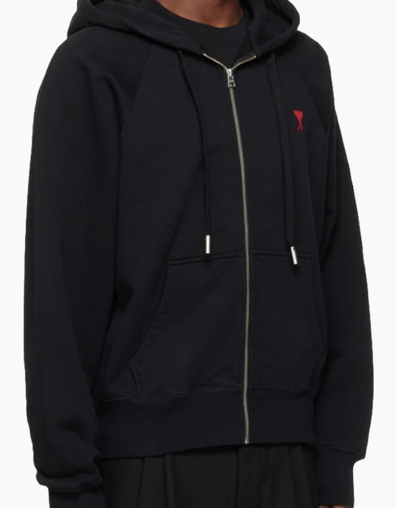 Men's Black Ami Paris de Coeur Zipped Hoodie