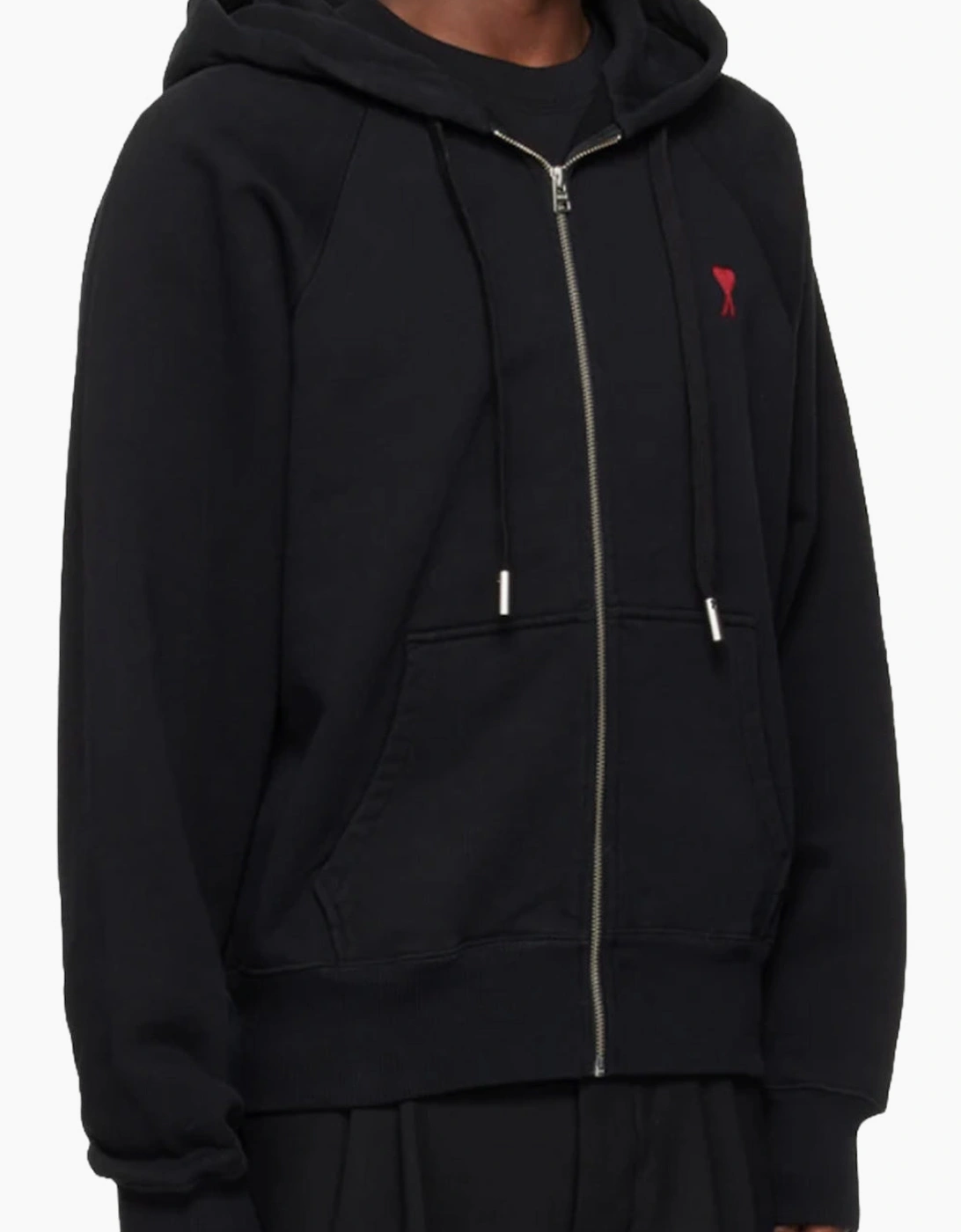 Men's Black Ami Paris de Coeur Zipped Hoodie