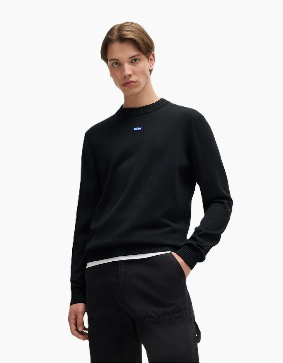 Rib Crew Neck Long Sleeve Jersey Sweater, 5 of 4
