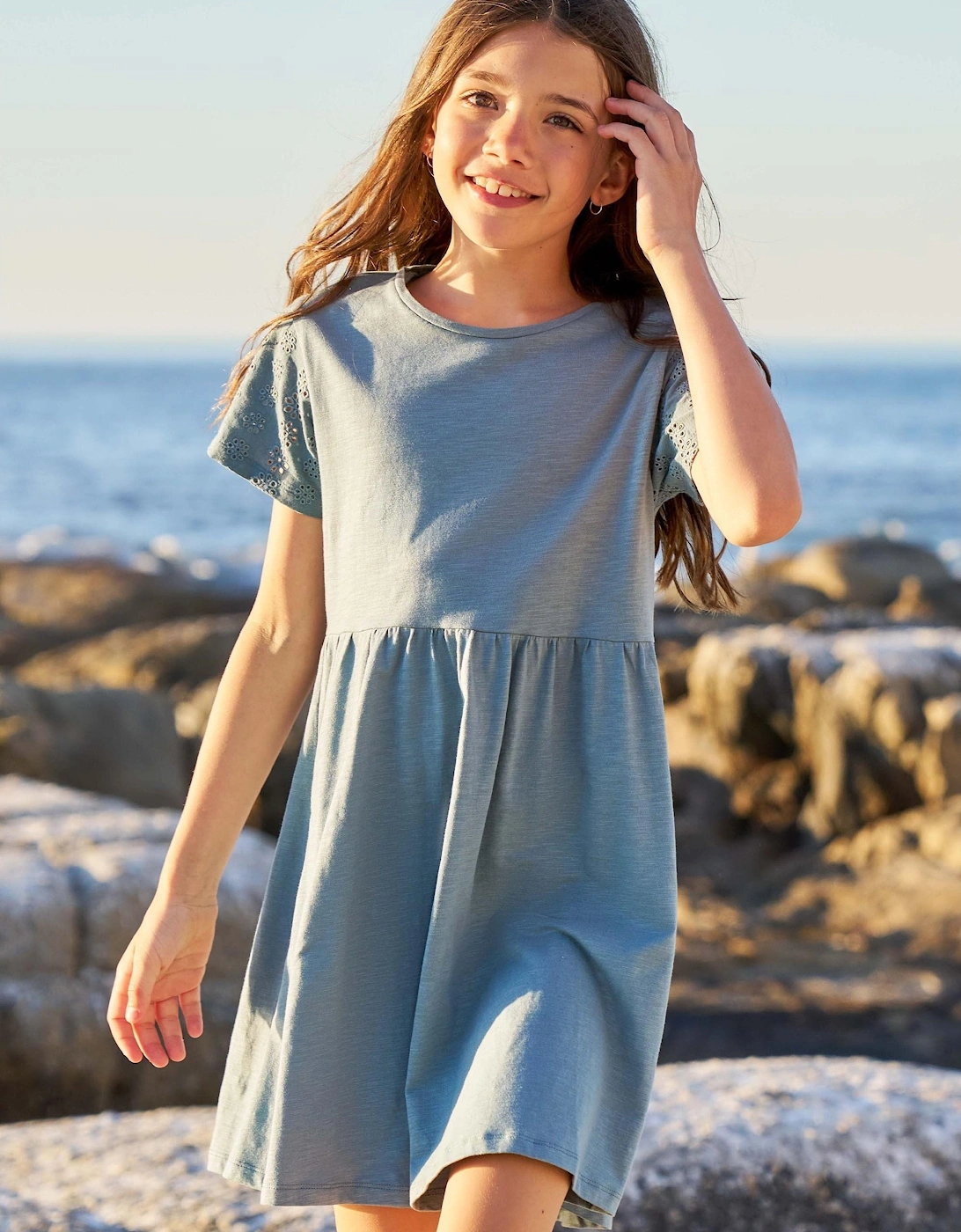 Mountain Warehouse Girls Izzy Broderie Sleeve Dress, 4 of 3