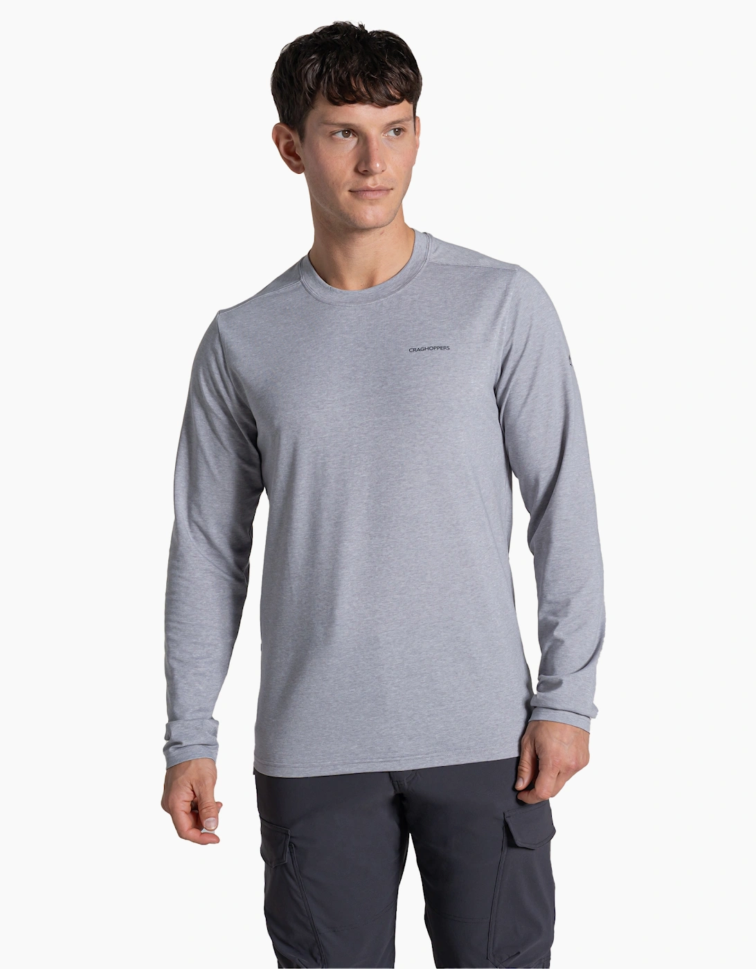 Craghoppers Men's Grey Abel Nosilife Long-Sleeved T-Shirt - Size: 40