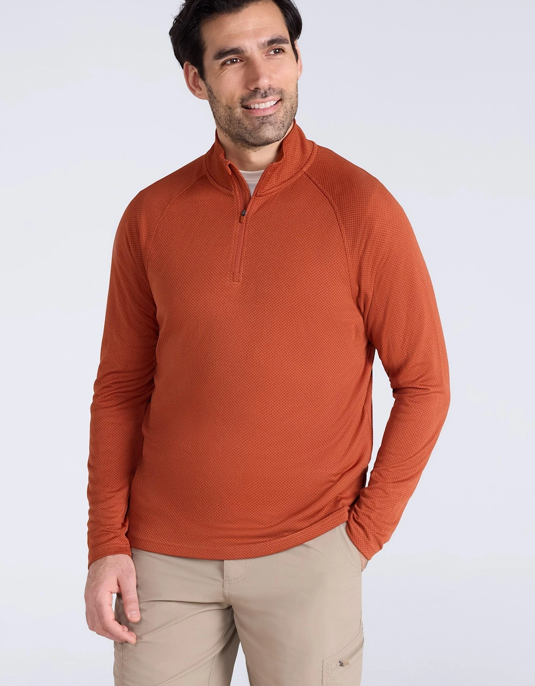 Mountain Warehouse Mens Spin Textured Half Zip Sweatshirt