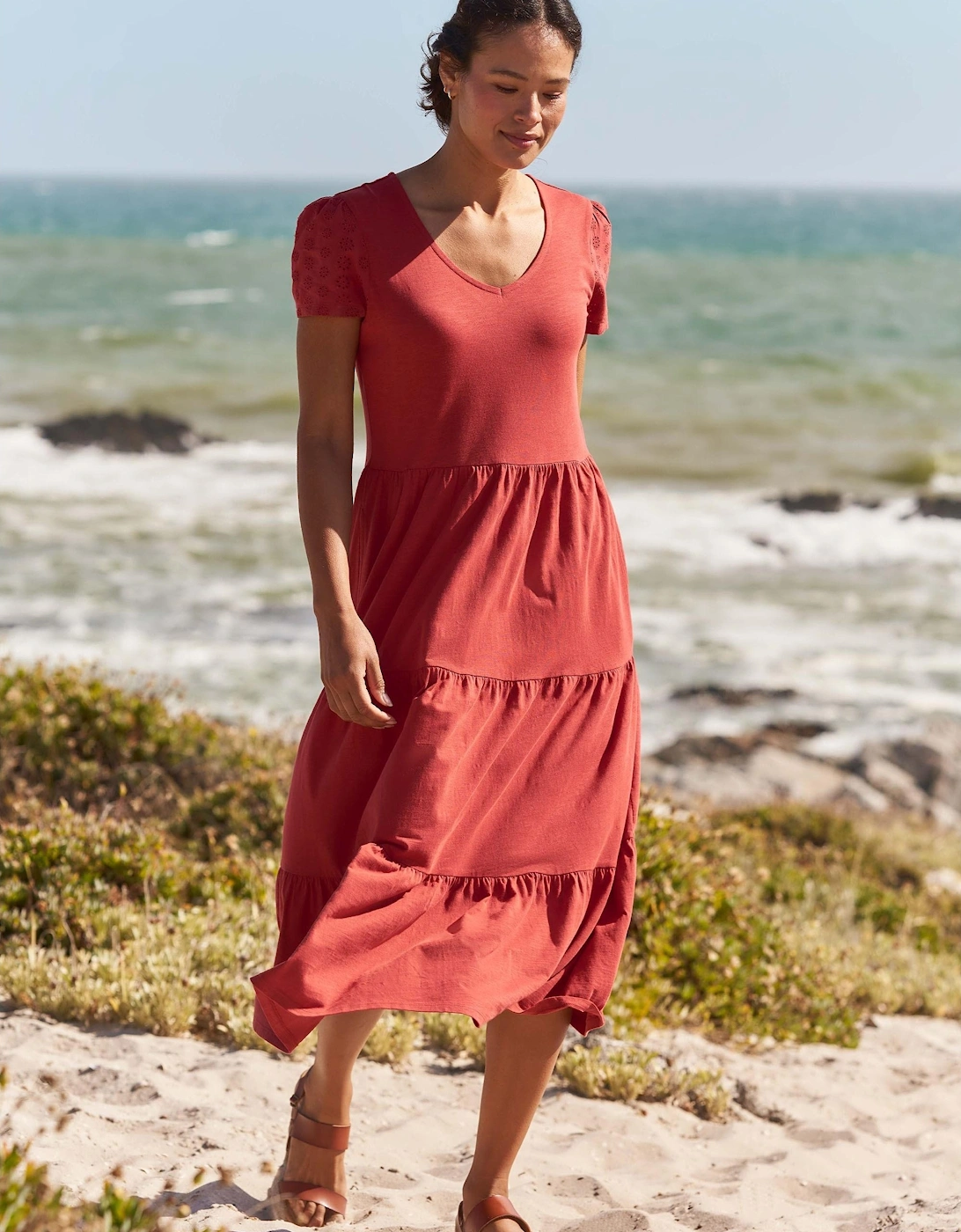 Mountain Warehouse Womens/Ladies Malaga Tiered Broderie Sleeve Dress