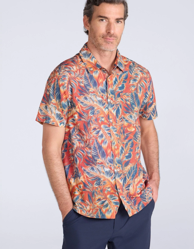 Mountain Warehouse Mens Tropical Leaves Short-Sleeved Shirt