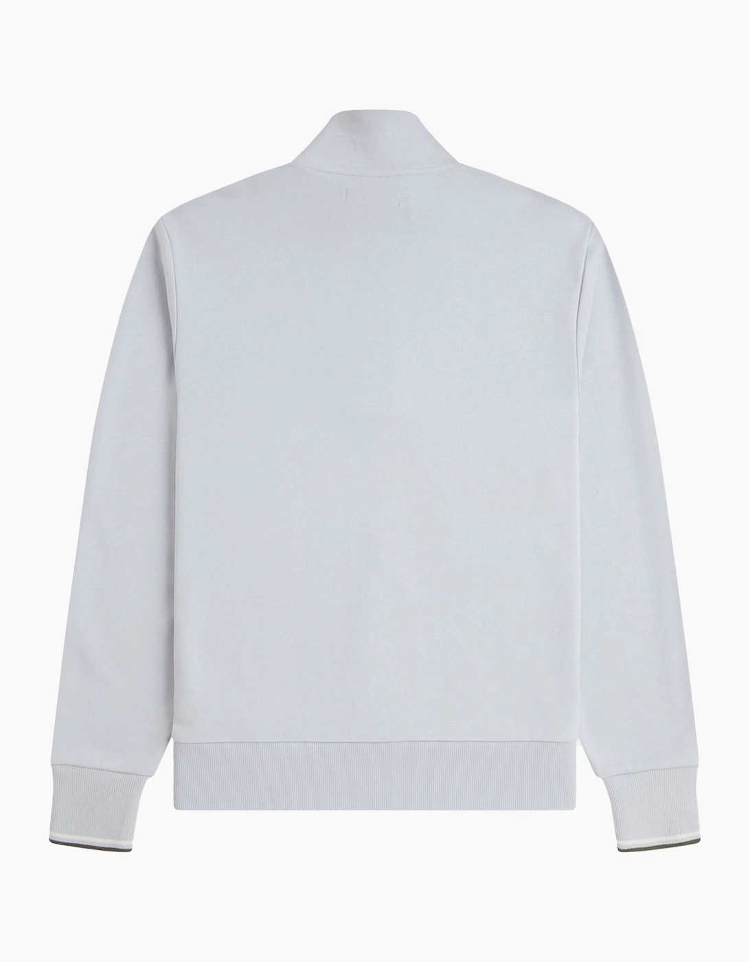 Fred Perry Half Zip Sweatshirt Dusky Blue/Ecru/Laurel Wreath Green