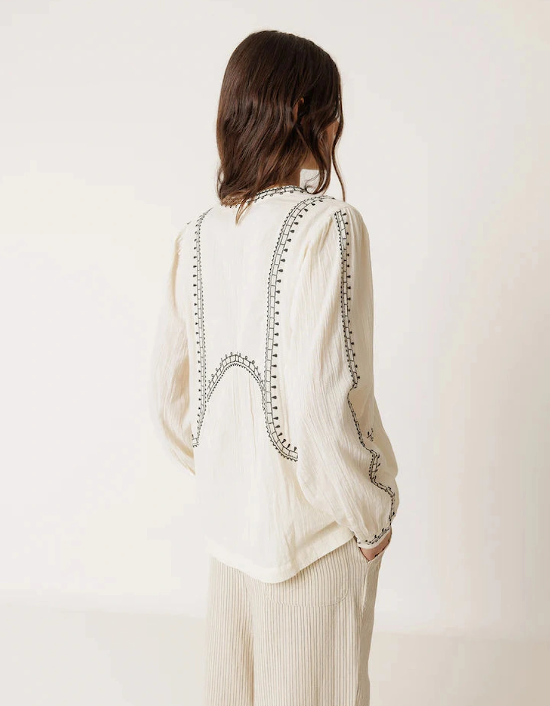 INDI&COLD Embroidered Blouse in White
